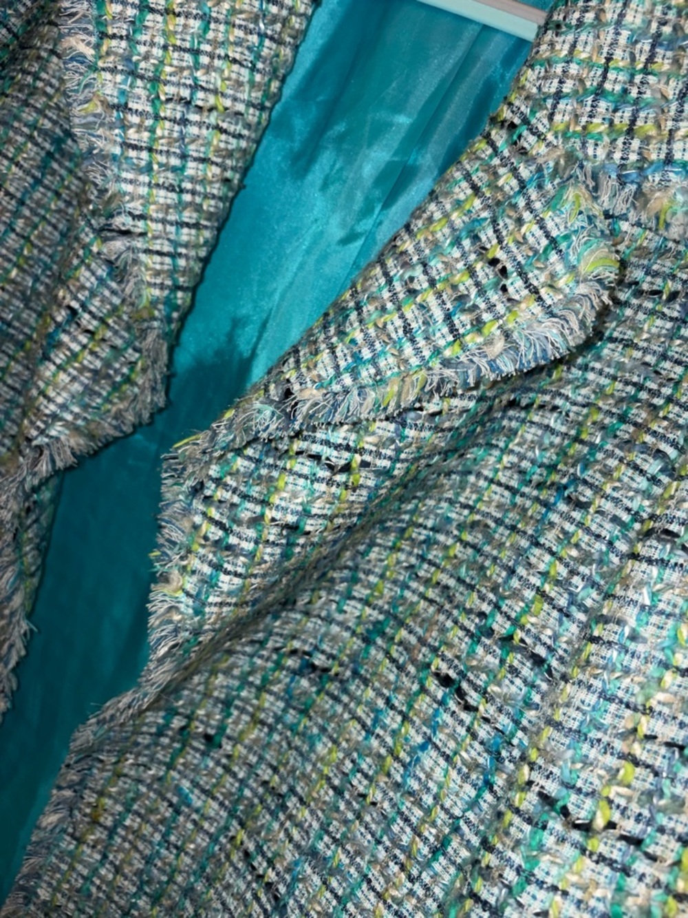 Dana Buchman Teal Multicolor Tweed Blazer - Picture 2 of 3